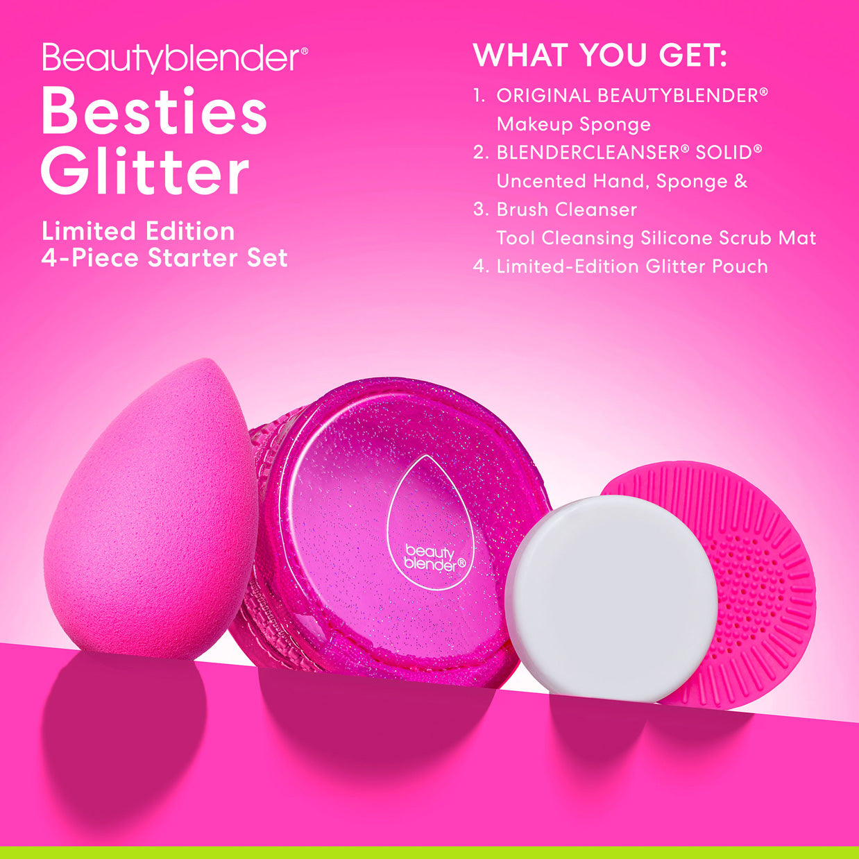 Besties Glitter Blend & Cleanse 4-Piece Starter Set