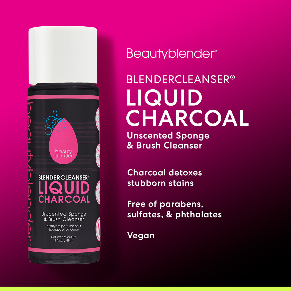 Blendercleanser® Liquid Charcoal Unscented Sponge & Brush Cleanser