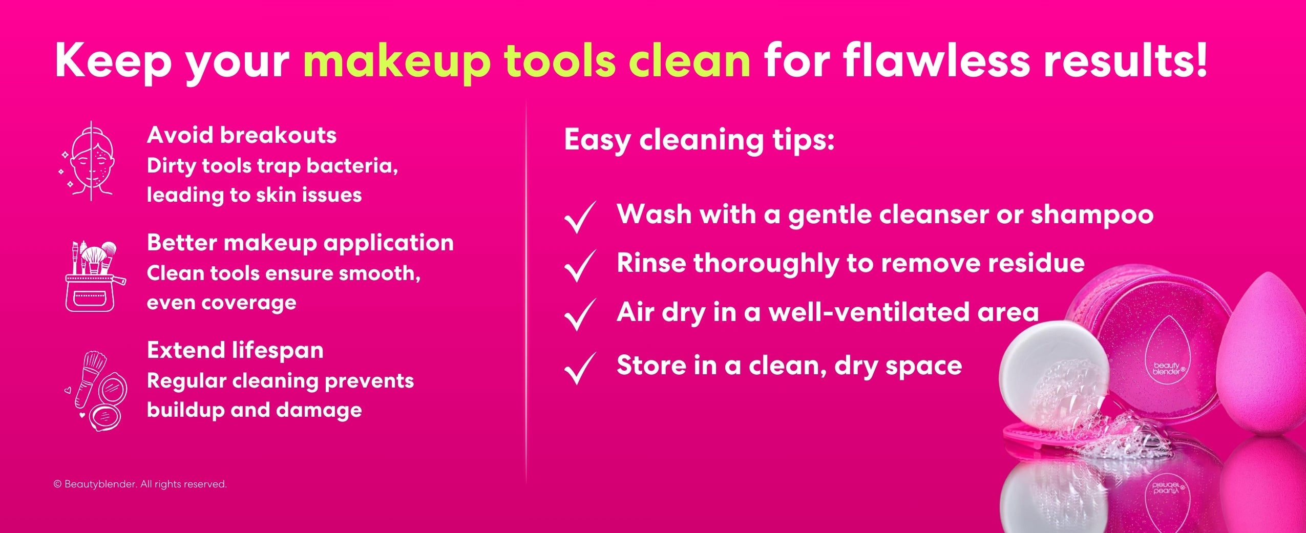 Keep your makeup tools clean for flawless results