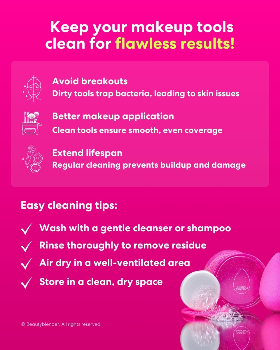 Keep your makeup tools clean for flawless results