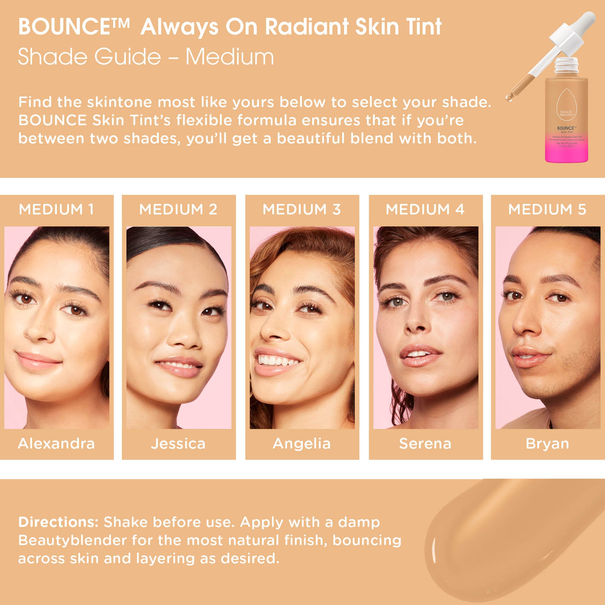 Medium 2(Beautyblender bounce skin tint shade guide)